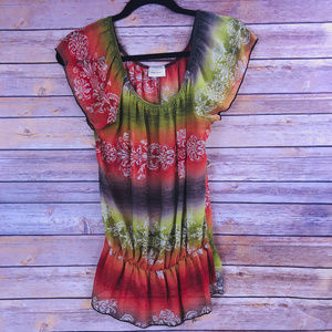 Pretty Good Sheer Ombre Boho Top - Medium